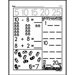 Kindergarten Number Sense Worksheets - Analyze Arithmetic Patterns Worksheet #4