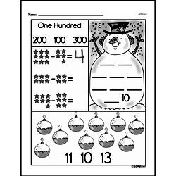 Kindergarten Number Sense Worksheets - Three-Digit Numbers Worksheet #3