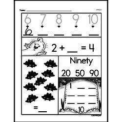 Kindergarten Number Sense Worksheets - Three-Digit Numbers Worksheet #2
