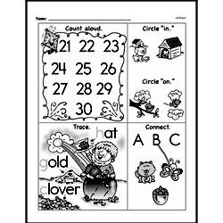 Kindergarten Number Sense Worksheets - Two-Digit Numbers Worksheet #41