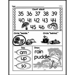 Kindergarten Number Sense Worksheets - Two-Digit Numbers Worksheet #4