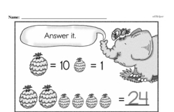 Kindergarten Number Sense Worksheets - Two-Digit Numbers Worksheet #14