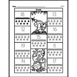 Kindergarten Number Sense Worksheets - Two-Digit Numbers Worksheet #1