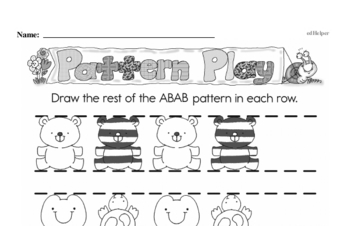 Kindergarten Patterns Worksheets Worksheet #3