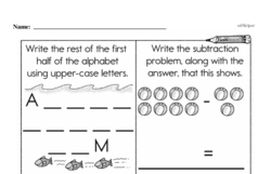 Kindergarten Subtraction Worksheets - Subtraction within 10 Worksheet #29