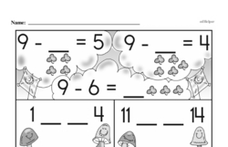 Kindergarten Subtraction Worksheets - Subtraction within 10 Worksheet #3