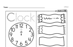 Kindergarten Time Worksheets - Time to the Hour Worksheet #6
