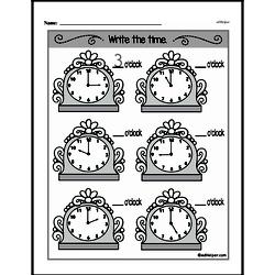 Kindergarten Time Worksheets - Time to the Hour Worksheet #8