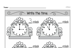 Kindergarten Time Worksheets - Time to the Hour Worksheet #8