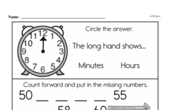 Kindergarten Time Worksheets - Time to the Hour Worksheet #5