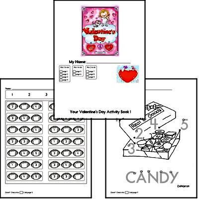 Preschool Valentine's Day Worksheets Activity Book (more challenging)