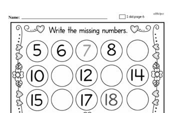 Preschool Valentine's Day Math Challenge Workbook