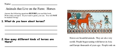 Animals that Live on the Farm:  Horses