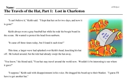 Print <i>The Travels of the Hat, Part 1: Lost in Charleston</i> reading comprehension.