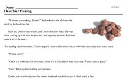 Print <i>Healthier Baking</i> reading comprehension.