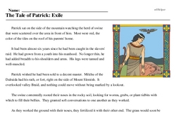 Print <i>The Tale of Patrick: Exile</i> reading comprehension.