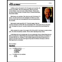 Who Is Joe Biden? - Reading Comprehension Worksheet | edHelper