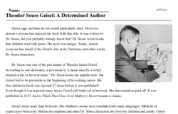 Theodor Seuss Geisel: A Determined Author