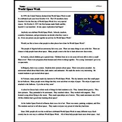 World Space Week - Reading Comprehension Worksheet | edHelper