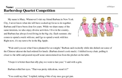 Print <i>Barbershop Quartet Competition</i> reading comprehension.