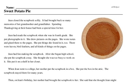 Print <i>Sweet Potato Pie</i> reading comprehension.