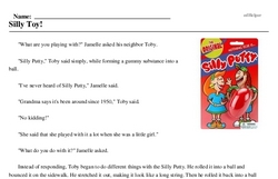 Print <i>Silly Toy!</i> reading comprehension.