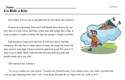 Print <i>Go Ride a Kite</i> reading comprehension.