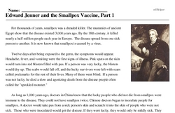 Edward Jenner and the Smallpox Vaccine, Part 1