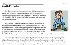 Print <i>Suicide Prevention</i> reading comprehension.