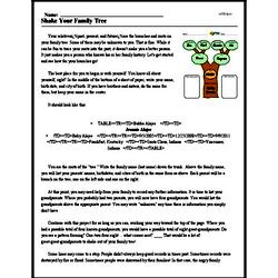 Print <i>Shake Your Family Tree</i> reading comprehension.