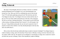 Yom Kippur<BR>Doing Teshuvah