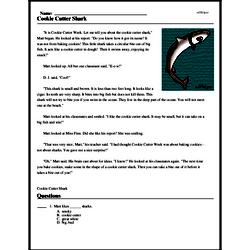 Print <i>Cookie Cutter Shark</i> reading comprehension.