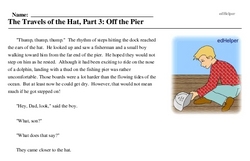 Print <i>The Travels of the Hat, Part 3: Off the Pier</i> reading comprehension.