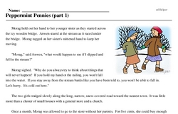 Print <i>Peppermint Pennies (part 1)</i> reading comprehension.