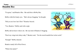 Print <i>Humble Bee</i> reading comprehension.