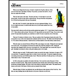 Print <i>Lady Liberty</i> reading comprehension.