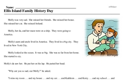 Print <i>Ellis Island Family History Day</i> reading comprehension.
