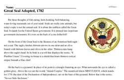 Anniversary of U.S. Great Seal's adoption<BR>Great Seal Adopted, 1782