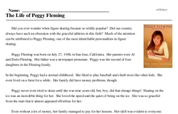 Print <i>The Life of Peggy Fleming</i> reading comprehension.
