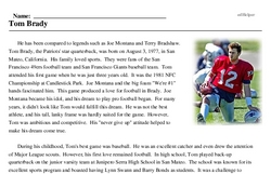 Print <i>Tom Brady</i> reading comprehension.