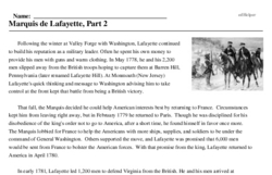 Print <i>Marquis de Lafayette, Part 2</i> reading comprehension.