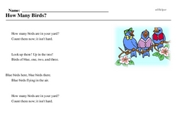 Print <i>How Many Birds?</i> reading comprehension.