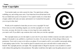 Print <i>Your Copyrights</i> reading comprehension.