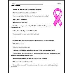 Print <i>Pink Ribbons</i> reading comprehension.