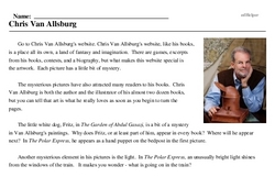 Print <i>Chris Van Allsburg</i> reading comprehension.