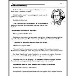 Print <i>Beethoven's Birthday</i> reading comprehension.