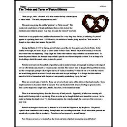 Print <i>The Twists and Turns of Pretzel History</i> reading comprehension.