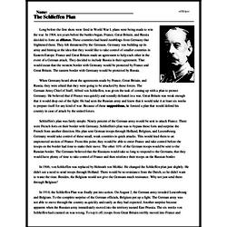 Print <i>The Schlieffen Plan</i> reading comprehension.