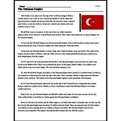 Print <i>The Ottoman Empire</i> reading comprehension.