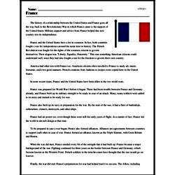 Print <i>France</i> reading comprehension.